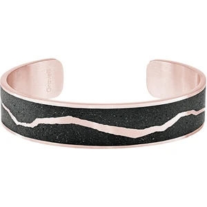 GRAVELLI JEWELLERY Náramek Split – antracit – růžové zlato