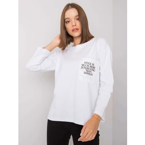 White cotton blouse with a pocket