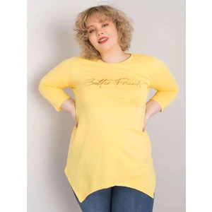 Yellow blouse with an inscription