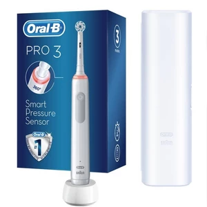 Oral B Elektrický zubní kartáček Pro3 3500 White Sensitive Clean s cestovním pouzdrem