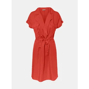 Orange Dress with Tie Noisy May Vera - Women