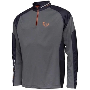 Savage Gear Tričko Tournament Shirt 1/2 Zip Sedona Grey M