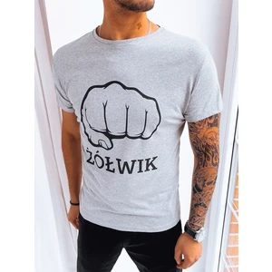 Men's T-shirt with light grey print Dstreet