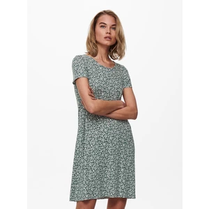 Gray-green floral dress with straps on the back ONLY Bera - Women