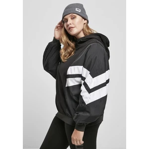 Women's Crinkle Nylon Sweat Hoody Mix Black/White