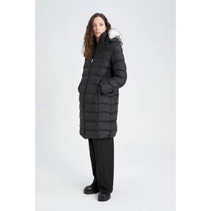 DEFACTO Regular Fit Faux Fur Coat