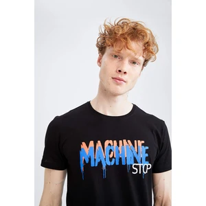 DEFACTO Slim Fit Short Sleeve Slogan Print T-Shirt