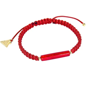 Lampglas Ochraňujúci červený náramok Shamballa Red Line s 24kt zlatom v perle Lampglas BSHX4