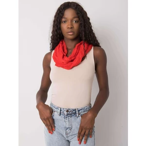 Women's red and gray scarf in polka dots