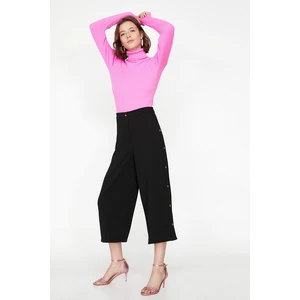 Koton Women's Black Button Detailed Trousers