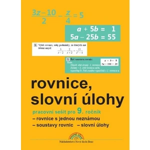 Algebra 9 (rovnice a sl.úlohy), pracovní sešit - Zdena Rosecká