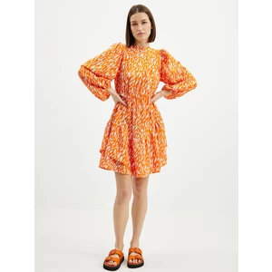 Orange patterned dress VERO MODA Daisy - Women