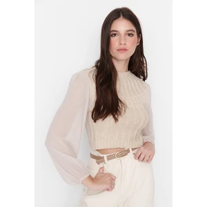 Trendyol Sweater - Beige - Regular fit