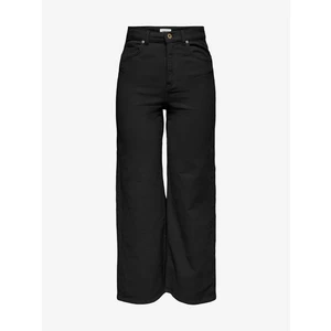 Černé dámské široké manšestrové kalhoty ONLY Hope - Dámské
