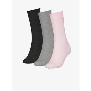 Ponožky Calvin Klein (3-pak) dámske, ružová farba