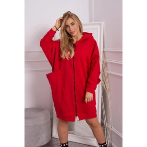 Oversize insulated sweatshirt red