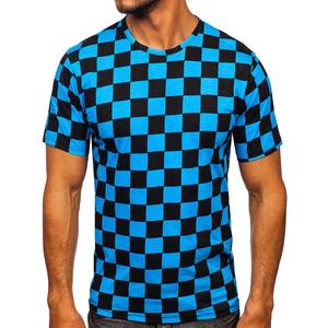 Modré pánske tričko s potlačou Bolf 14941