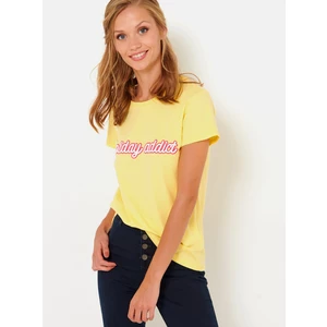 Yellow T-shirt with inscription CAMAIEU - Women