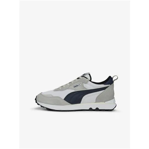 Grey Mens Sneakers with Suede Details Puma Rider FV Retro Rewin - Men