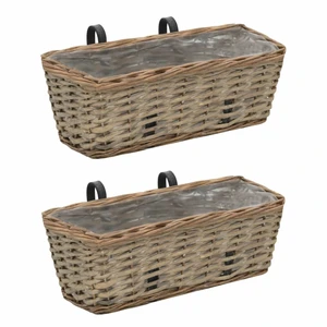 Truhlík na balkón prútený 40 cm 2 ks Dekorhome,Truhlík na balkón prútený 40 cm 2 ks Dekorhome