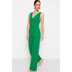 Trendyol Green Belted Maxi Woven Overalls