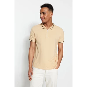 Trendyol Beige Men's Regular/Normal Fit 100% Cotton Polo Collar T-shirt