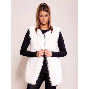 Ecru eco-fur vest