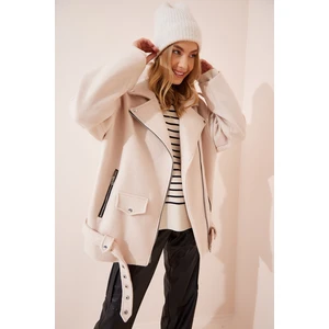 Happiness İstanbul Winter Jacket - Beige - Biker jackets