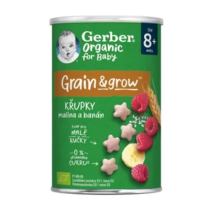 GERBER Organic chrumky s malinami a banánom 35 g