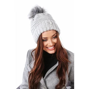 Light gray winter cap with edging