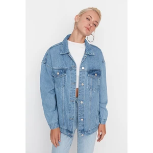 Trendyol Blue Oversize Denim Jacket