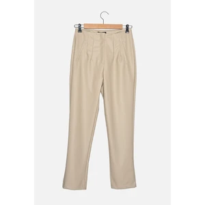 Trendyol Beige Straight Trousers