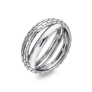 Hot Diamonds Originální stříbrný prsten s diamantem Woven DR235 58 mm