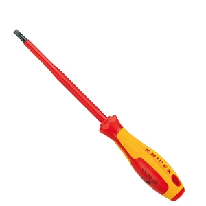 Šroubovák plochý, izolovaný 1000V, různé velikosti a délky - KNIPEX Délka: 262 mm, Velikost: 6,5 mm, Provedení: Zúžený