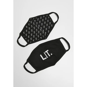 LIT Cotton face mask, 2 packs, black