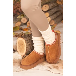 armonika WOMEN'S PLAIN WINTER THICK INSOLE FURRY SUEDE SLIPPERS & HOME SHOES