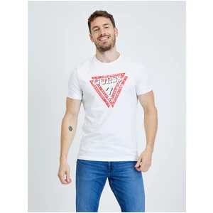 White Men's T-Shirt Guess Jasin - Men's