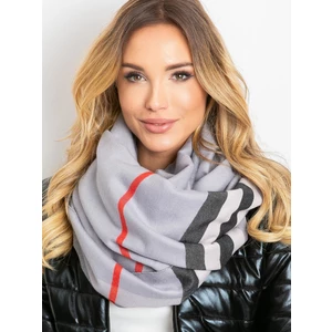 Gray scarf with fringes
