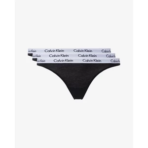 3PACK women&#39;s thong Calvin Klein black (QD3587E-001)