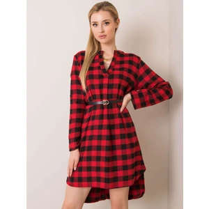 Red and black flannel dress