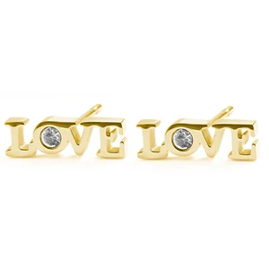 S`Agapõ Pozlátené náušnice LOVE SCK75