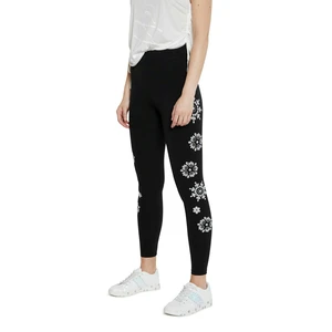Black Leggings Desigual Legging Mandala Swiss Embro - Women