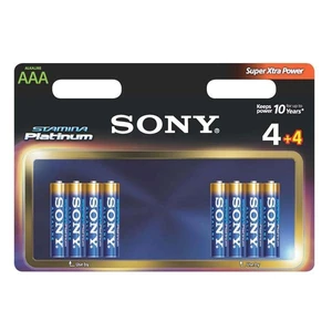 Alkalická mikrotužková baterie AAA (LR3), Sony AM4PT-B4X4 Stamina Plus, 8 kusů