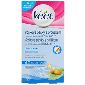 Veet Wax Strips voskové depilační pásky pro citlivou pokožku 40 ks