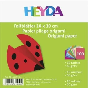 HEYDA Papíry na origami 10 x 10 cm ( 100 ks ) [Kreativita, Výtvarné Potřeby]