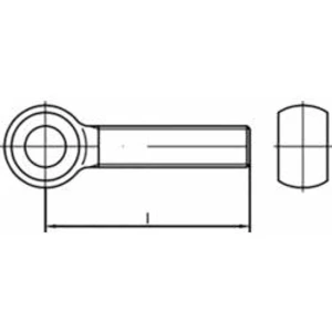 Prstencová skrutka TOOLCRAFT TO-6854862, N/A, M10, 50 mm, ocel, 25 ks