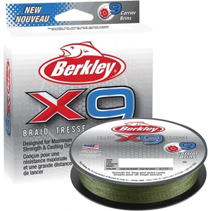 Berkley splétaná šňůra x9 low vis green 150 m-průměr 0,14 mm / nosnost 14,2 kg