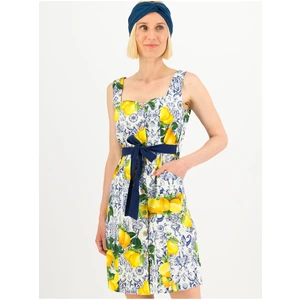 Yellow-white patterned dress Blutsgeschwister - Women