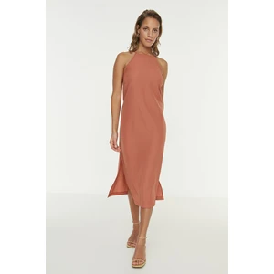 Trendyol Tile Slit Halter Neck Dress