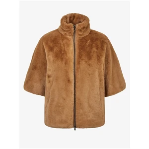 Brown Women's Jacket made of artificial fur Geox Kaula - Women